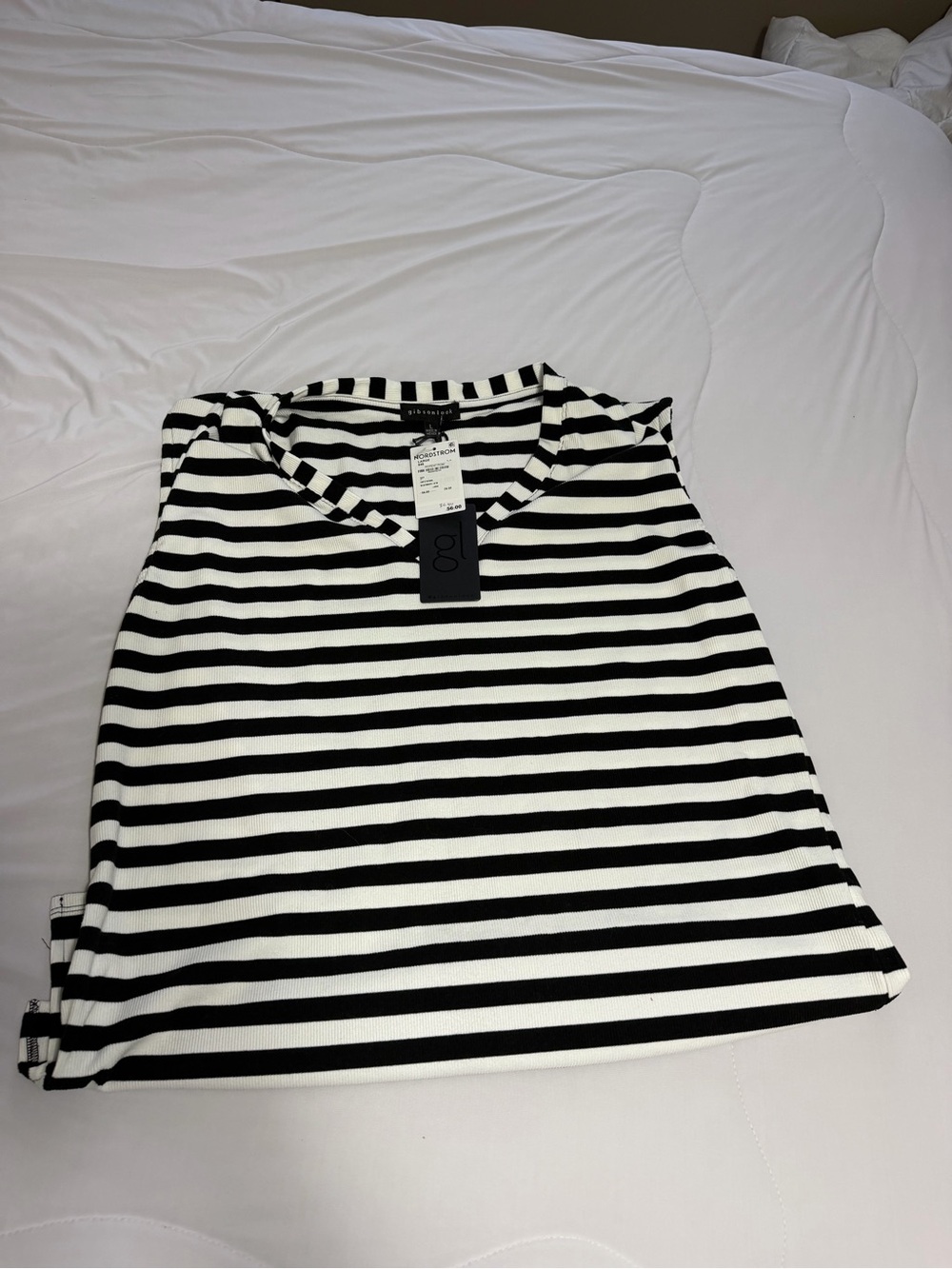 NWT Women’s Gibson Look Black & White Striped Top